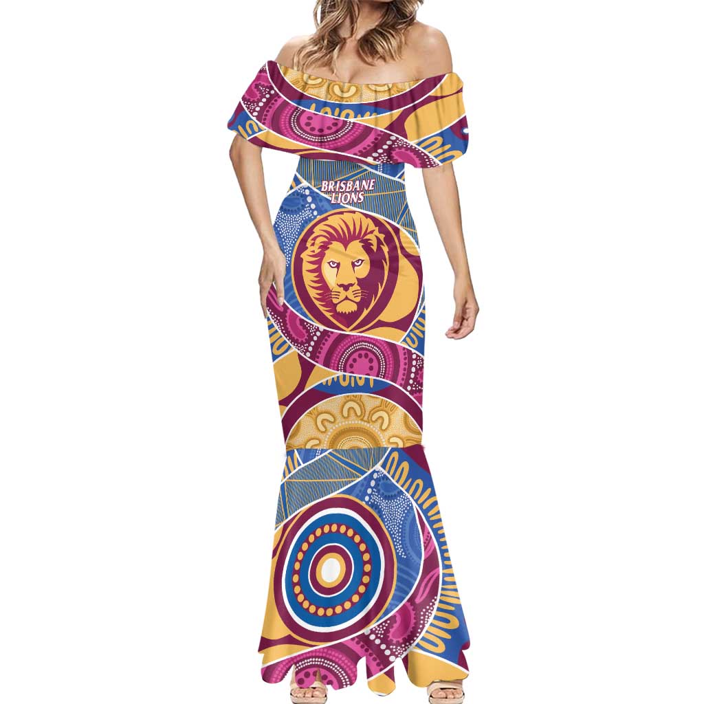 Brisbane Lions Football Custom Mermaid Dress Premiers Proud Aboriginal Art - Aussie Hoodie
