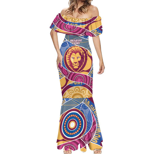 Brisbane Lions Football Custom Mermaid Dress Premiers Proud Aboriginal Art - Aussie Hoodie