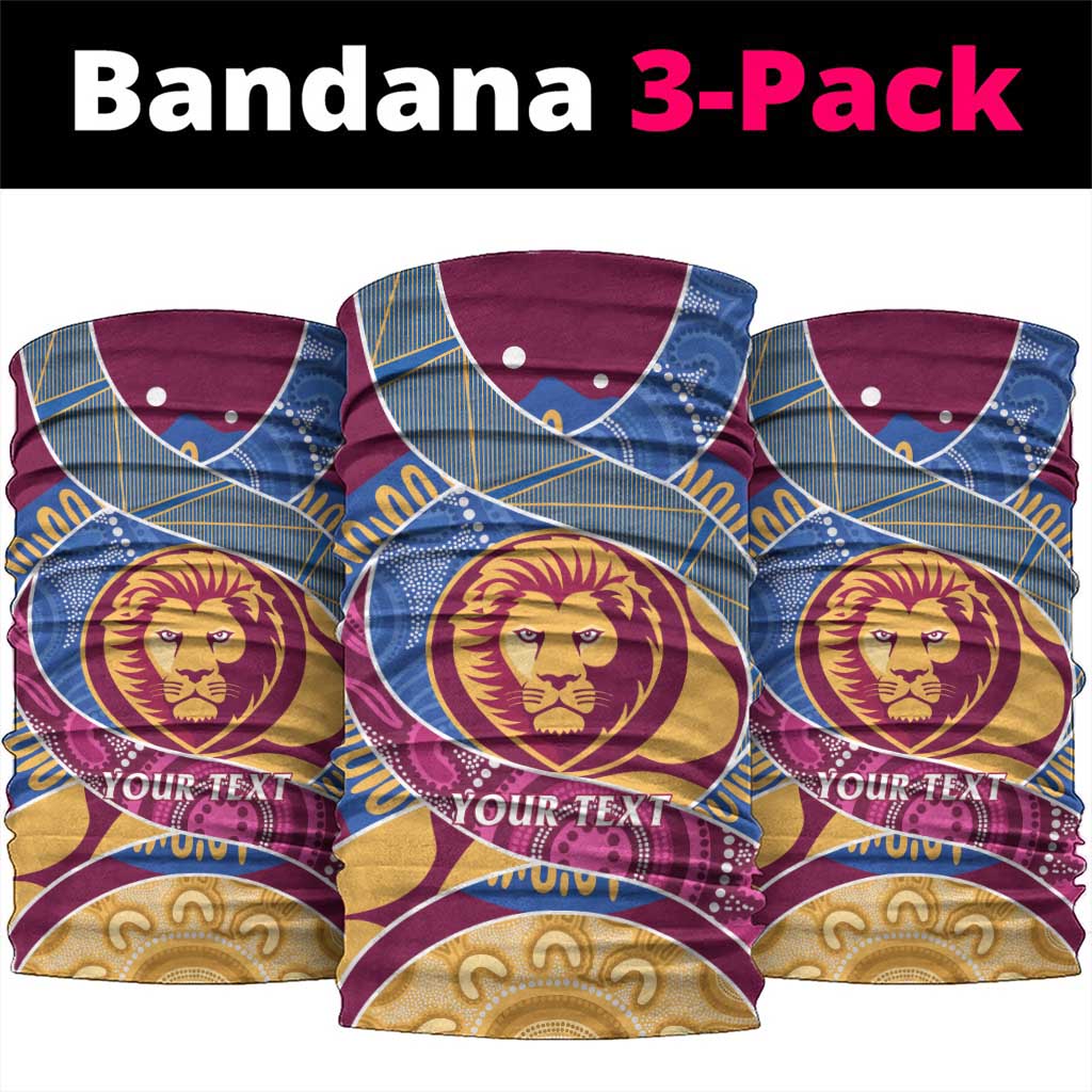 Brisbane Lions Football Custom Neck Gaiter Premiers Proud Aboriginal Art - Aussie Hoodie