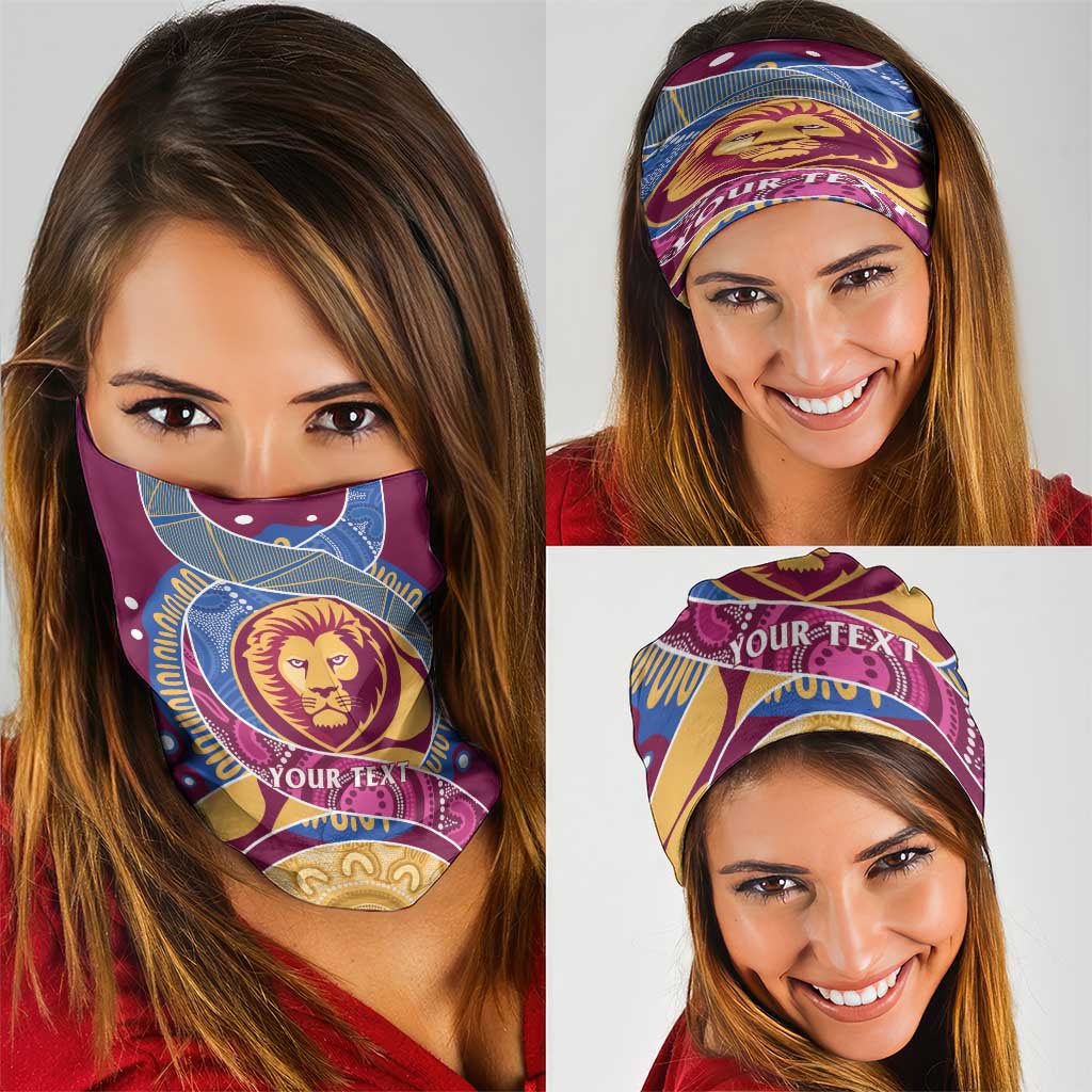 Brisbane Lions Football Custom Neck Gaiter Premiers Proud Aboriginal Art - Aussie Hoodie