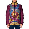 Brisbane Lions Football Custom Padded Jacket Premiers Proud Aboriginal Art - Aussie Hoodie