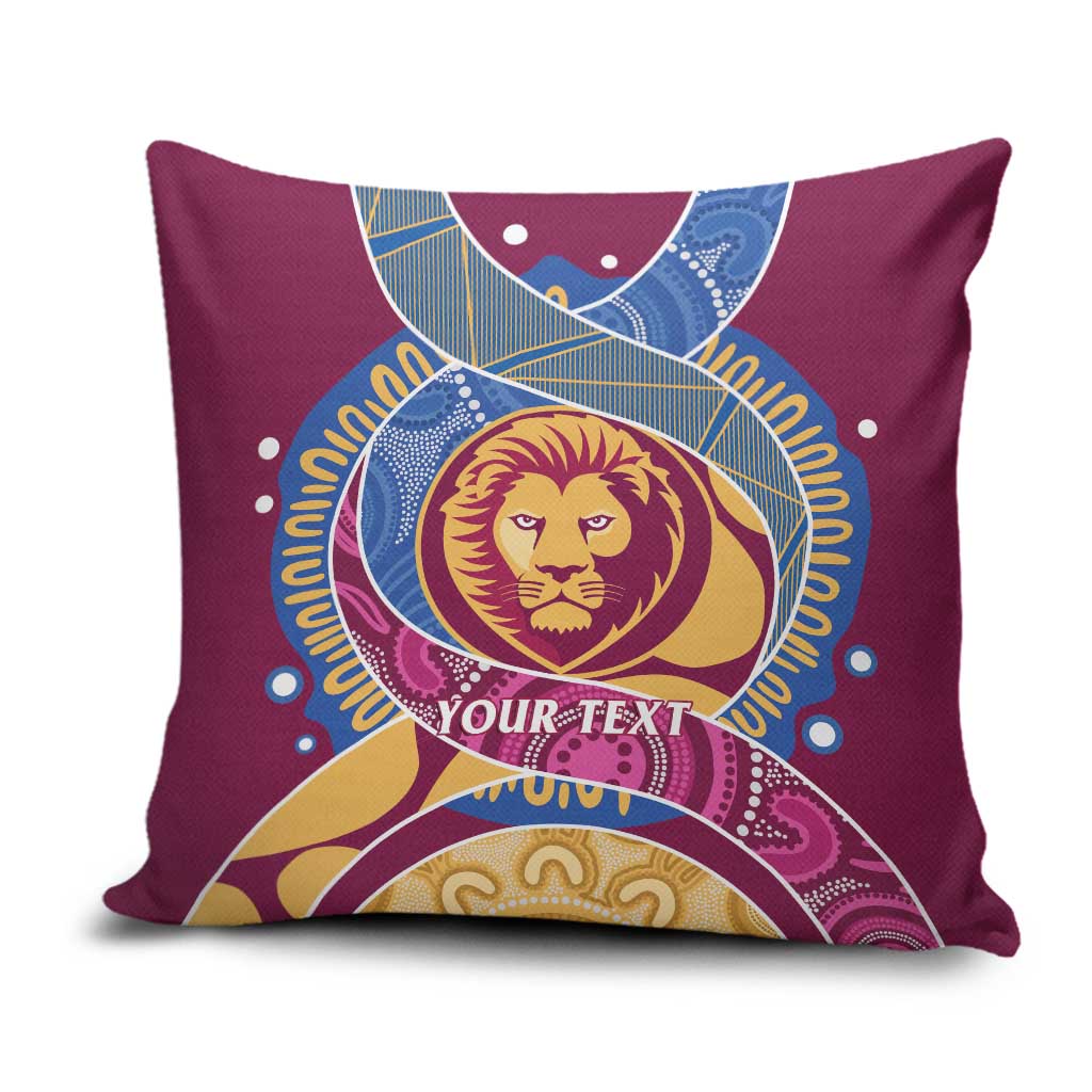 Brisbane Lions Football Custom Pillow Cover Premiers Proud Aboriginal Art - Aussie Hoodie