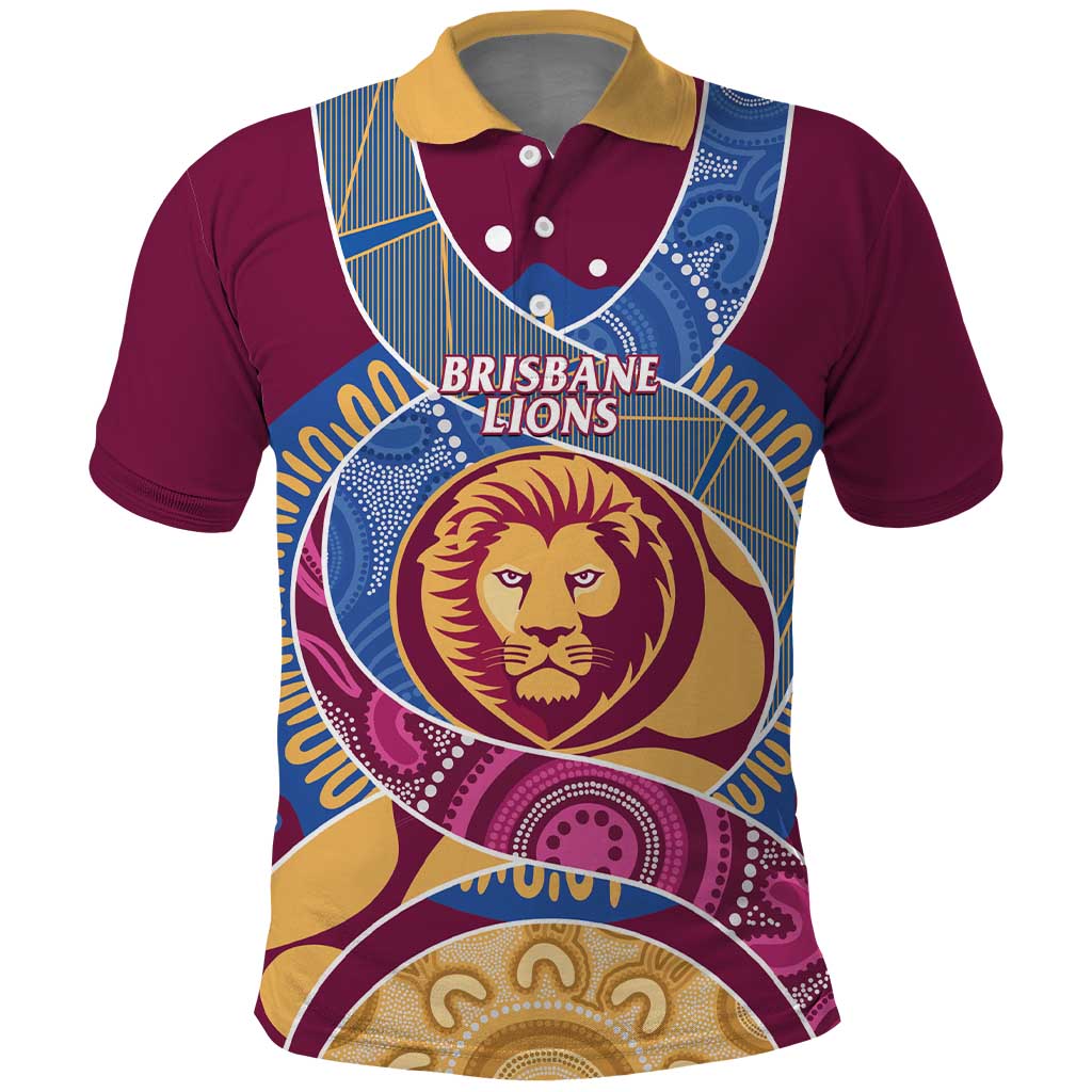 Brisbane Lions Football Custom Polo Shirt Premiers Proud Aboriginal Art - Aussie Hoodie