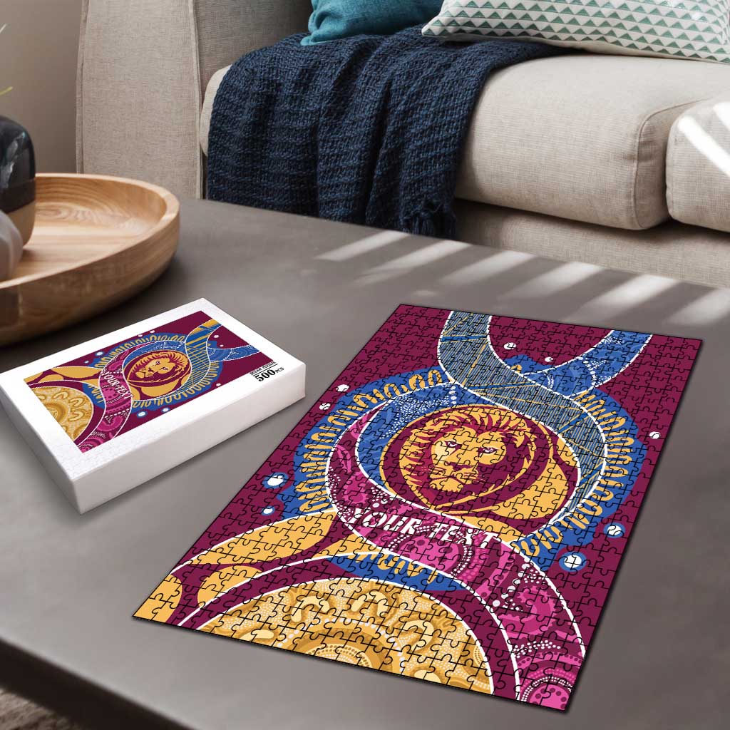 Brisbane Lions Football Custom Puzzle Premiers Proud Aboriginal Art - Aussie Hoodie