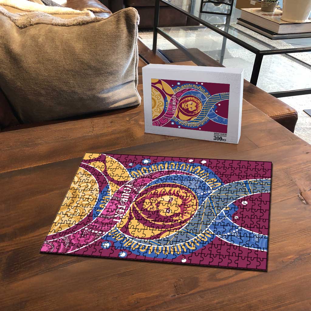 Brisbane Lions Football Custom Puzzle Premiers Proud Aboriginal Art - Aussie Hoodie