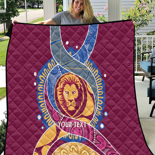 Brisbane Lions Football Custom Quilt Premiers Proud Aboriginal Art - Aussie Hoodie