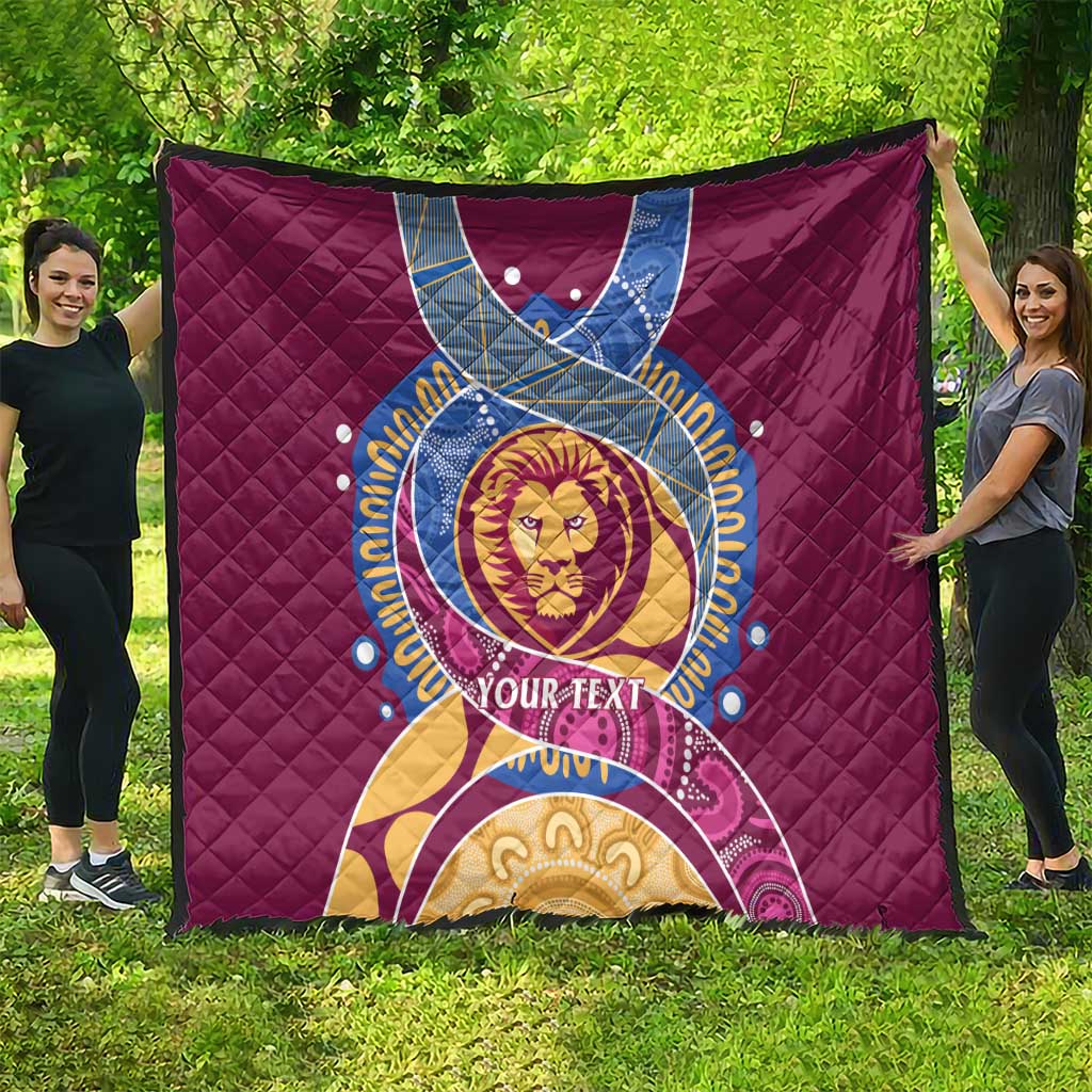Brisbane Lions Football Custom Quilt Premiers Proud Aboriginal Art - Aussie Hoodie