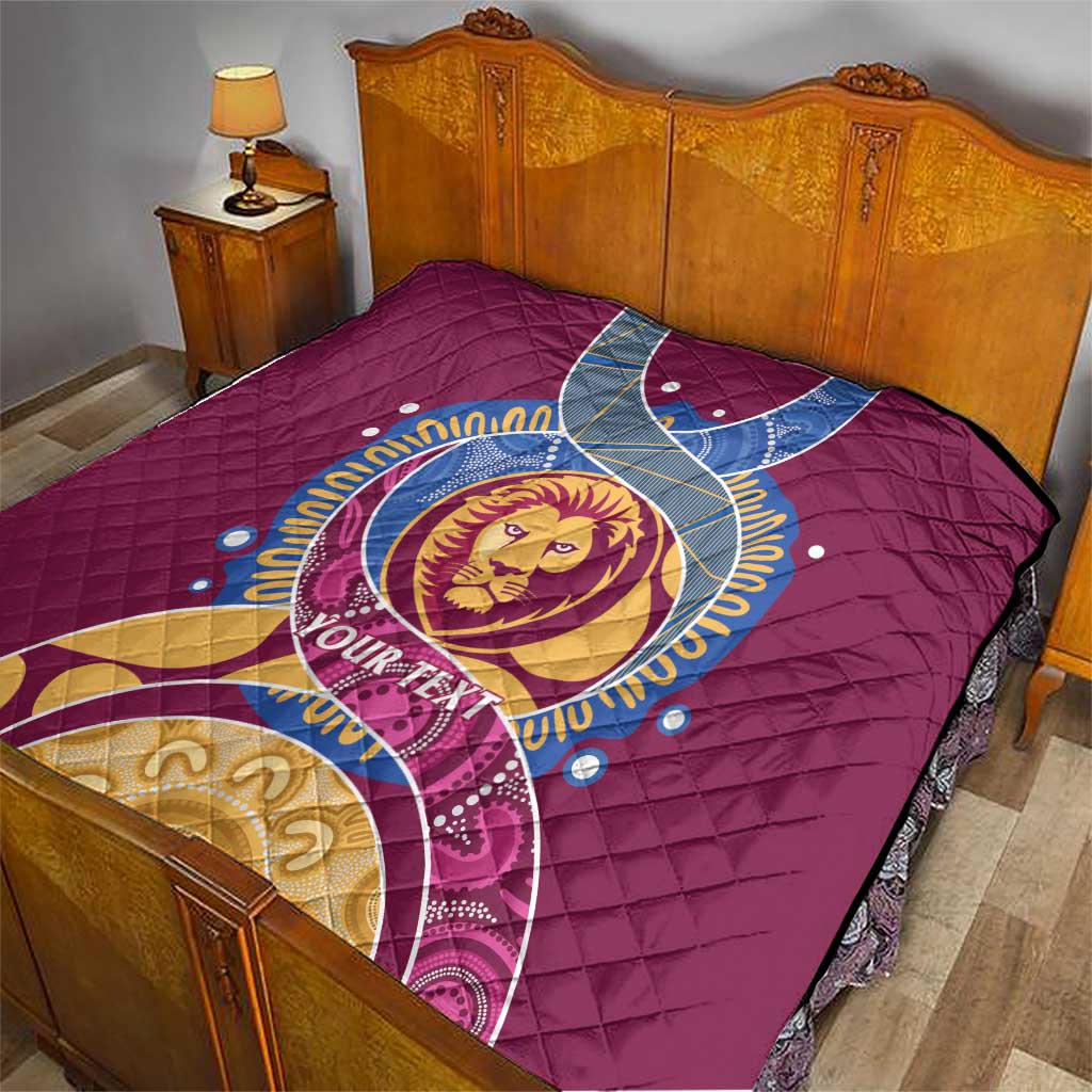 Brisbane Lions Football Custom Quilt Premiers Proud Aboriginal Art - Aussie Hoodie
