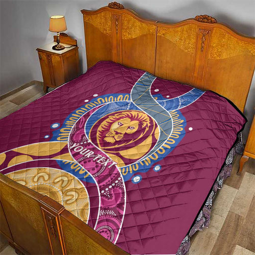 Brisbane Lions Football Custom Quilt Premiers Proud Aboriginal Art - Aussie Hoodie