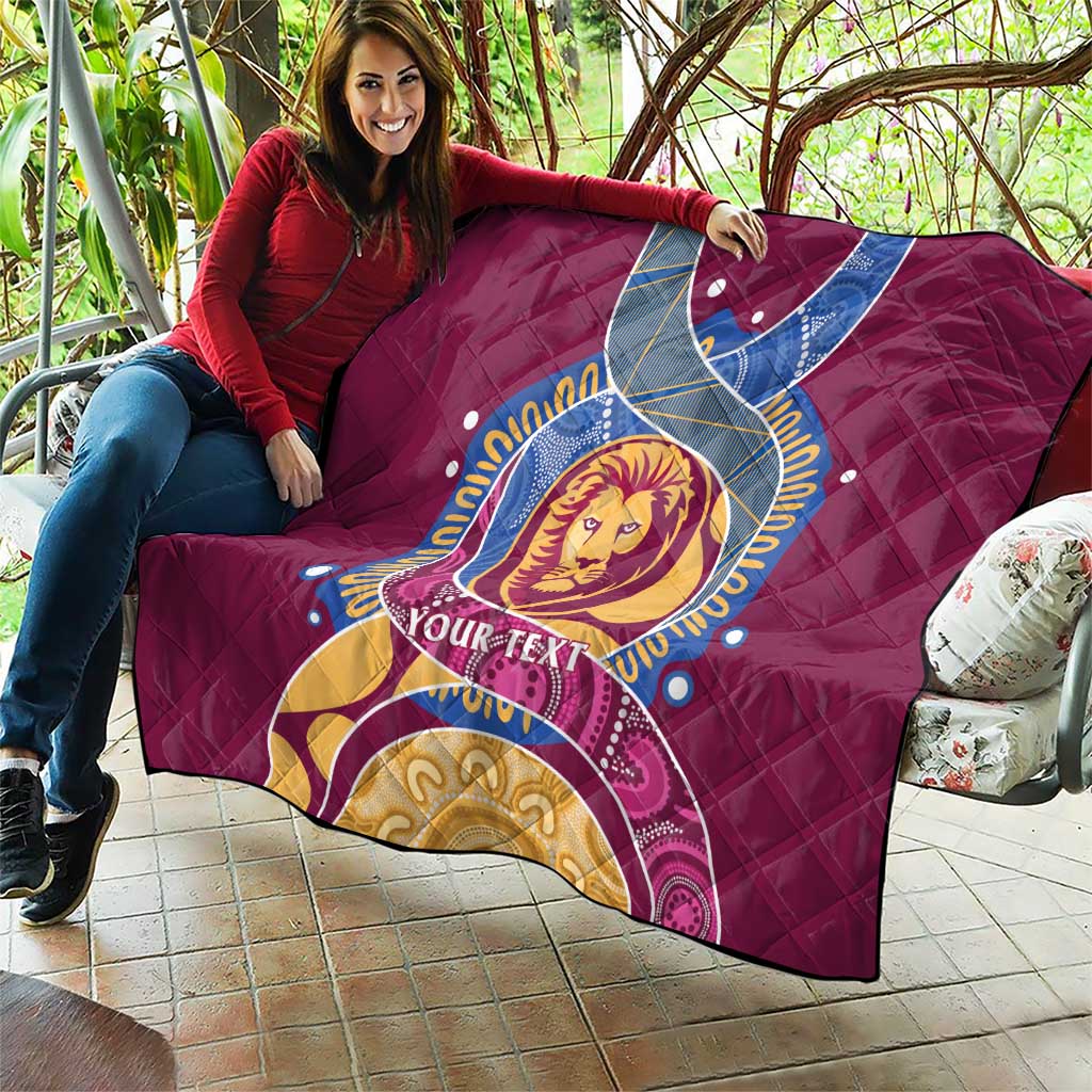 Brisbane Lions Football Custom Quilt Premiers Proud Aboriginal Art - Aussie Hoodie