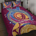 Brisbane Lions Football Custom Quilt Bed Set Premiers Proud Aboriginal Art - Aussie Hoodie