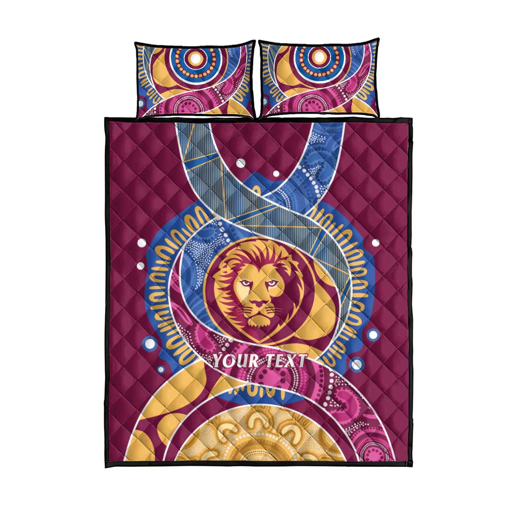 Brisbane Lions Football Custom Quilt Bed Set Premiers Proud Aboriginal Art - Aussie Hoodie