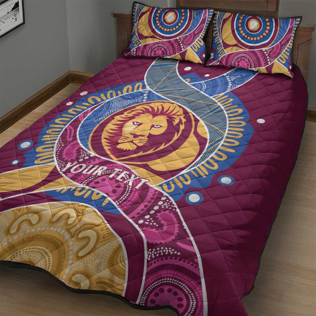 Brisbane Lions Football Custom Quilt Bed Set Premiers Proud Aboriginal Art - Aussie Hoodie