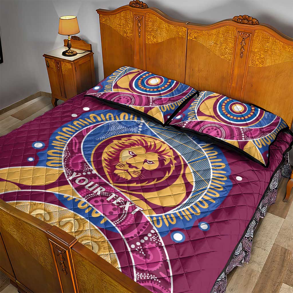 Brisbane Lions Football Custom Quilt Bed Set Premiers Proud Aboriginal Art - Aussie Hoodie