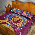 Brisbane Lions Football Custom Quilt Bed Set Premiers Proud Aboriginal Art - Aussie Hoodie