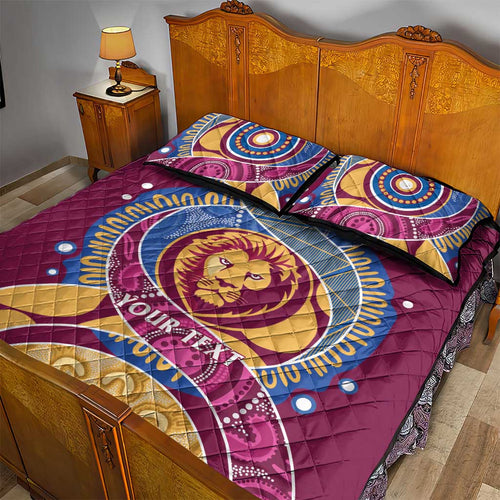 Brisbane Lions Football Custom Quilt Bed Set Premiers Proud Aboriginal Art - Aussie Hoodie