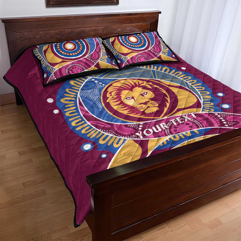 Brisbane Lions Football Custom Quilt Bed Set Premiers Proud Aboriginal Art - Aussie Hoodie