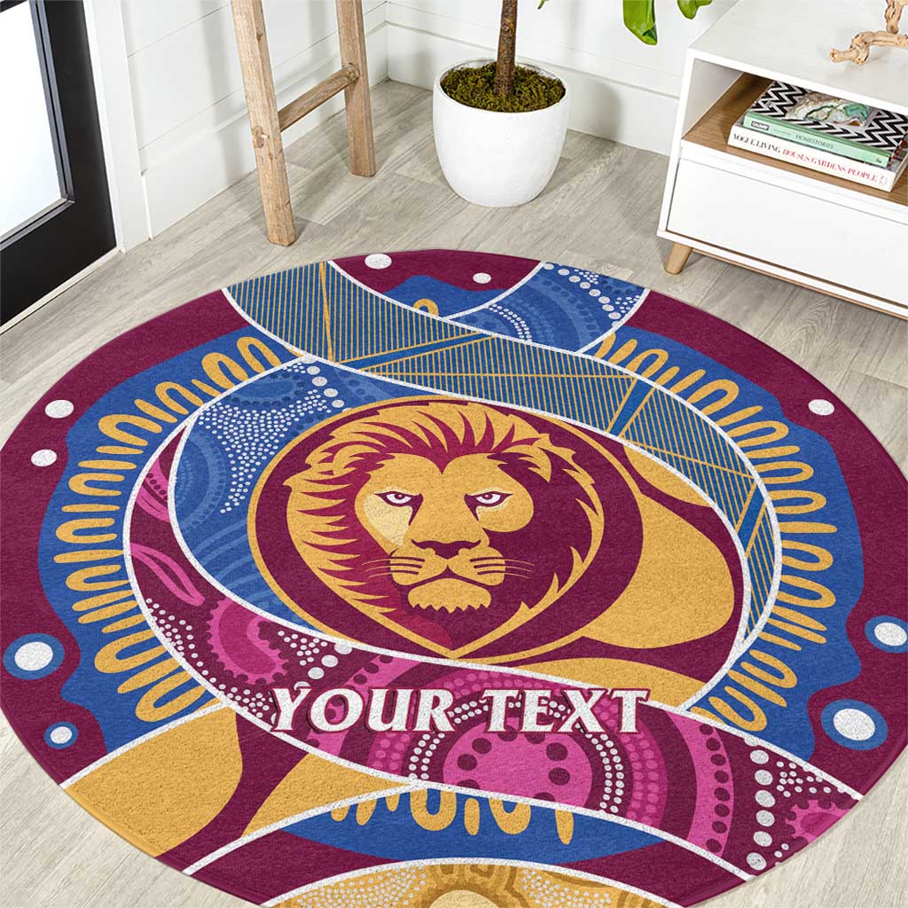 Brisbane Lions Football Custom Round Carpet Premiers Proud Aboriginal Art - Aussie Hoodie