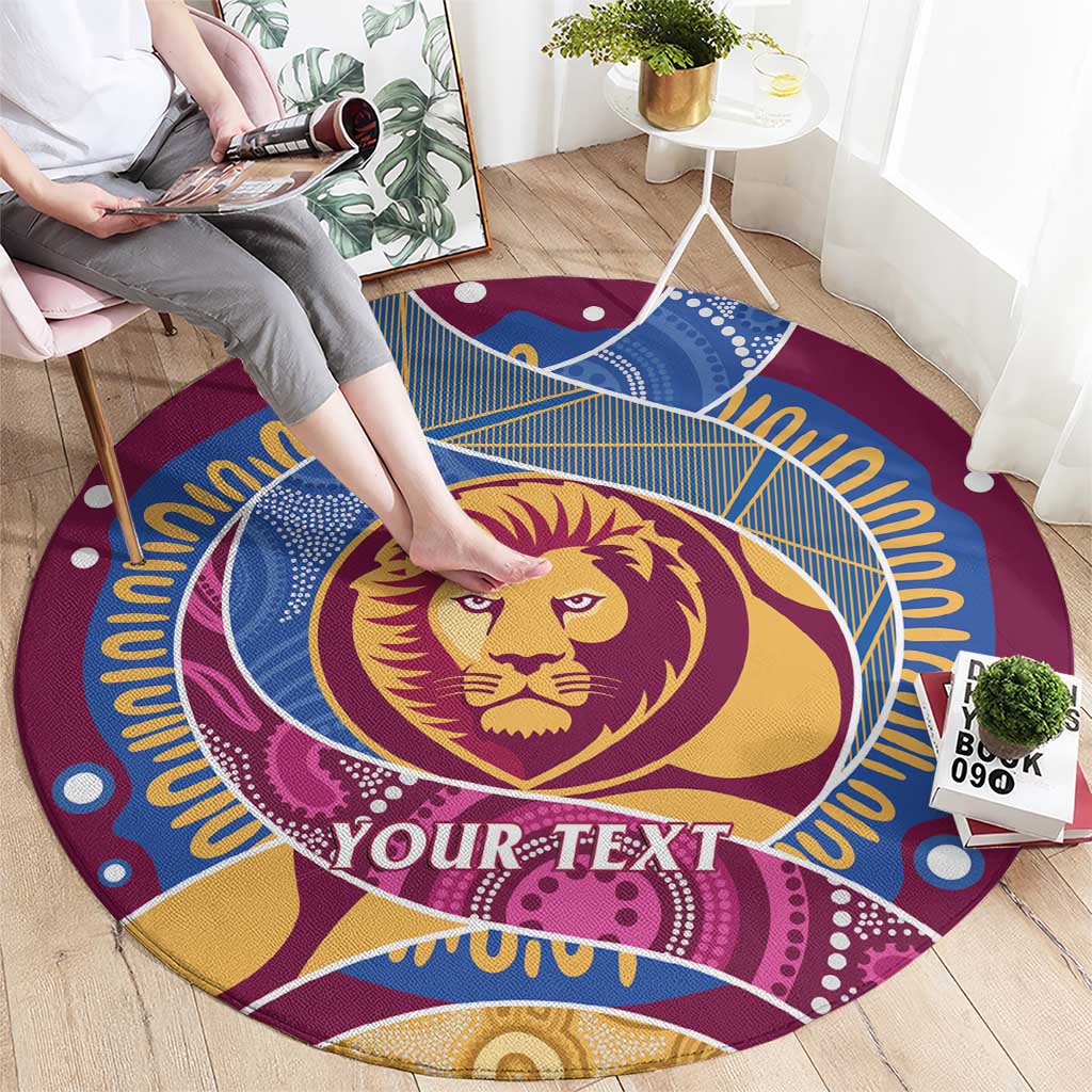 Brisbane Lions Football Custom Round Carpet Premiers Proud Aboriginal Art - Aussie Hoodie