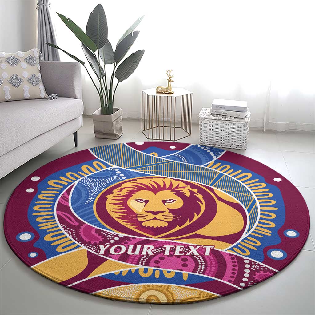 Brisbane Lions Football Custom Round Carpet Premiers Proud Aboriginal Art - Aussie Hoodie