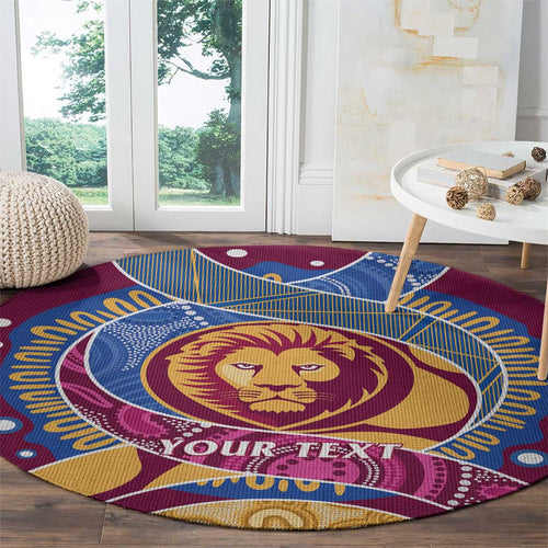 Brisbane Lions Football Custom Round Carpet Premiers Proud Aboriginal Art - Aussie Hoodie