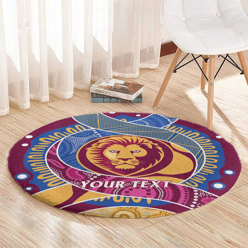 Brisbane Lions Football Custom Round Carpet Premiers Proud Aboriginal Art - Aussie Hoodie