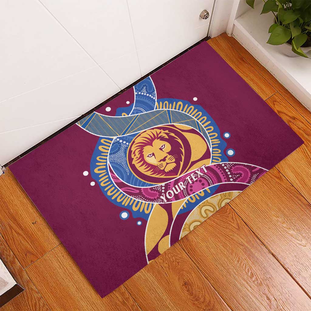 Brisbane Lions Football Custom Rubber Doormat Premiers Proud Aboriginal Art - Aussie Hoodie