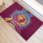 Brisbane Lions Football Custom Rubber Doormat Premiers Proud Aboriginal Art - Aussie Hoodie