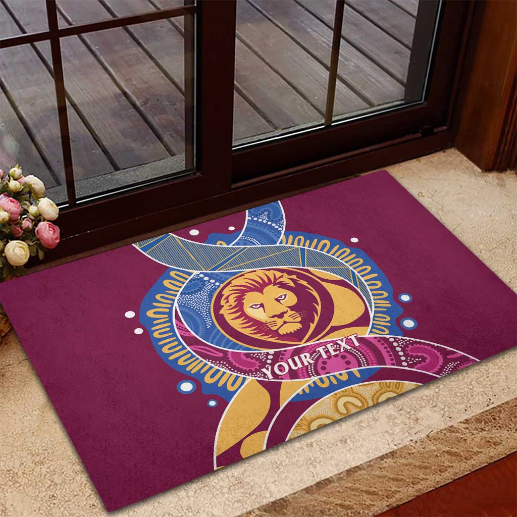 Brisbane Lions Football Custom Rubber Doormat Premiers Proud Aboriginal Art - Aussie Hoodie