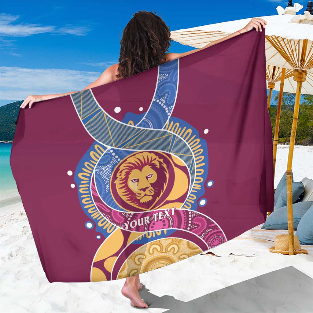 Brisbane Lions Football Custom Sarong Premiers Proud Aboriginal Art - Aussie Hoodie