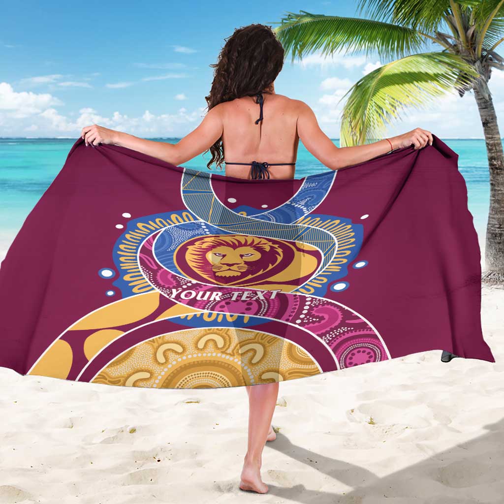 Brisbane Lions Football Custom Sarong Premiers Proud Aboriginal Art - Aussie Hoodie