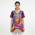 Brisbane Lions Football Custom Scrub Top Premiers Proud Aboriginal Art - Aussie Hoodie