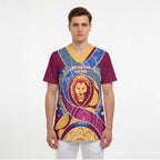 Brisbane Lions Football Custom Scrub Top Premiers Proud Aboriginal Art - Aussie Hoodie