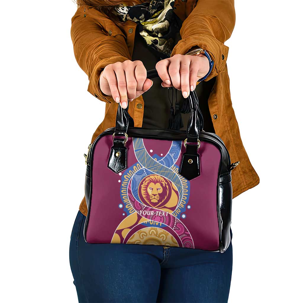 Brisbane Lions Football Custom Shoulder Handbag Premiers Proud Aboriginal Art - Aussie Hoodie