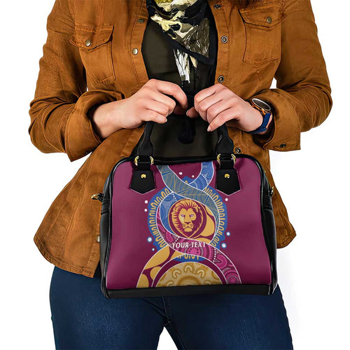 Brisbane Lions Football Custom Shoulder Handbag Premiers Proud Aboriginal Art - Aussie Hoodie
