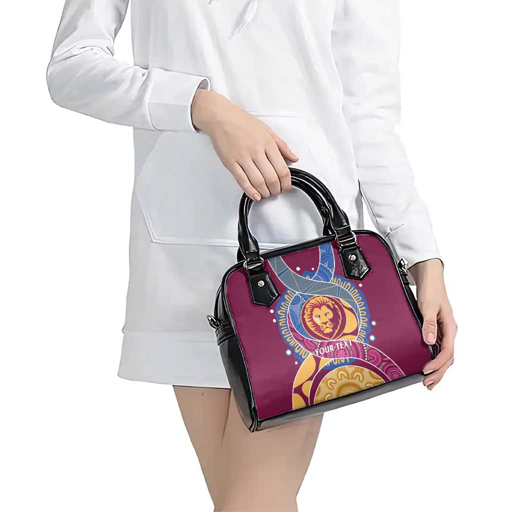 Brisbane Lions Football Custom Shoulder Handbag Premiers Proud Aboriginal Art - Aussie Hoodie