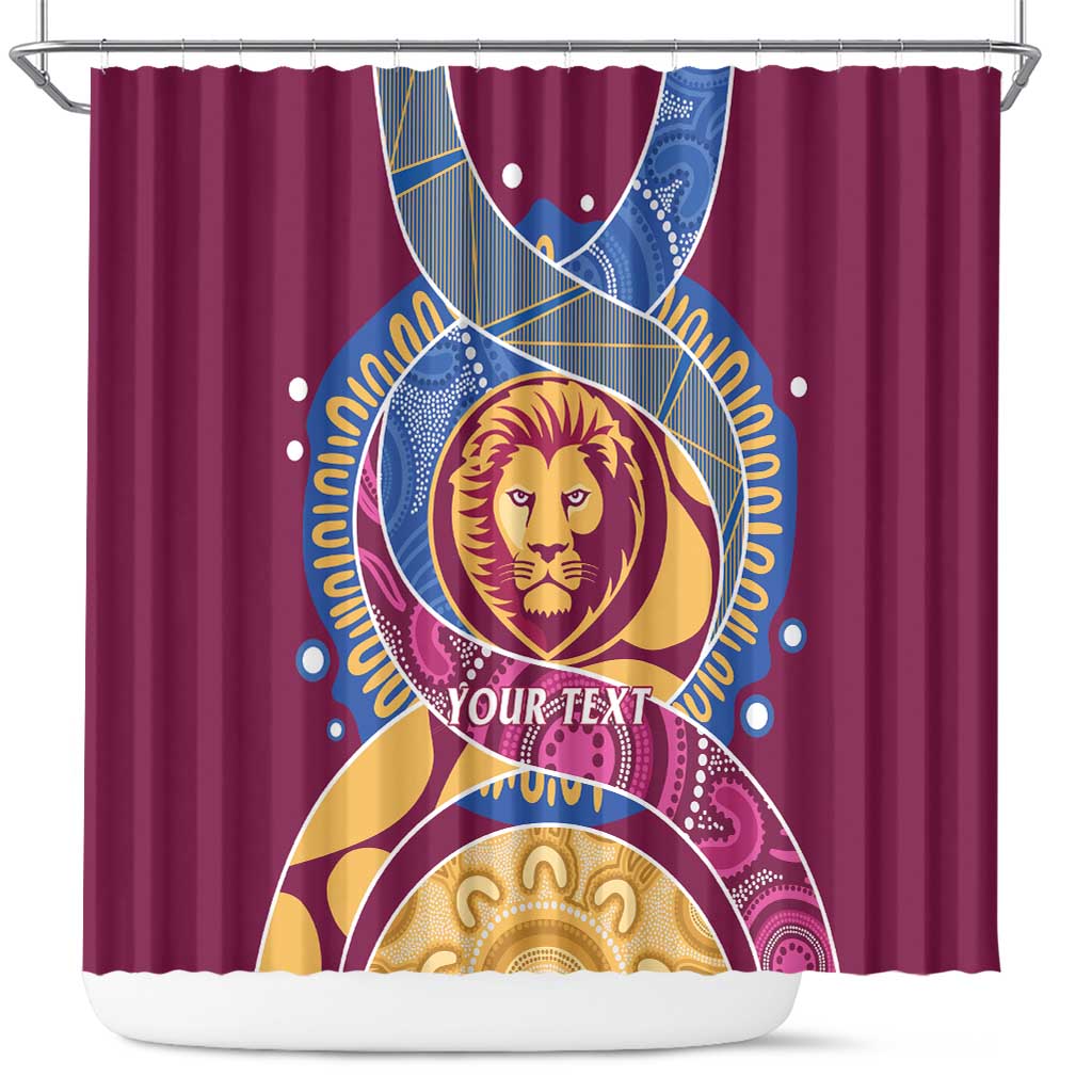 Brisbane Lions Football Custom Shower Curtain Premiers Proud Aboriginal Art - Aussie Hoodie