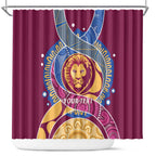 Brisbane Lions Football Custom Shower Curtain Premiers Proud Aboriginal Art - Aussie Hoodie