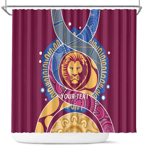 Brisbane Lions Football Custom Shower Curtain Premiers Proud Aboriginal Art - Aussie Hoodie
