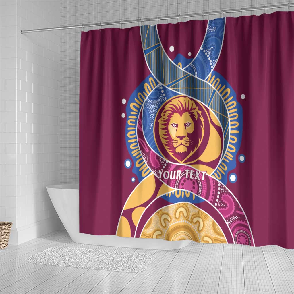 Brisbane Lions Football Custom Shower Curtain Premiers Proud Aboriginal Art - Aussie Hoodie