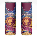Brisbane Lions Football Custom Skinny Tumbler Premiers Proud Aboriginal Art - Aussie Hoodie