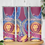 Brisbane Lions Football Custom Skinny Tumbler Premiers Proud Aboriginal Art - Aussie Hoodie