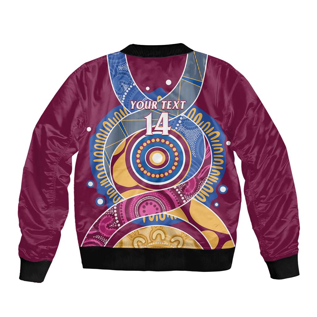 Brisbane Lions Football Custom Sleeve Zip Bomber Jacket Premiers Proud Aboriginal Art - Aussie Hoodie