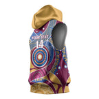Brisbane Lions Football Custom Sleeveless Hoodie Premiers Proud Aboriginal Art - Aussie Hoodie