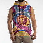 Brisbane Lions Football Custom Sleeveless Hoodie Premiers Proud Aboriginal Art - Aussie Hoodie