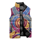 Brisbane Lions Football Custom Sleeveless Puffer Jacket Premiers Proud Aboriginal Art - Aussie Hoodie