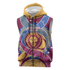 Brisbane Lions Football Custom Sleeveless Zip Hoodie Premiers Proud Aboriginal Art LT14