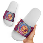 Brisbane Lions Football Custom Slide Sandals Premiers Proud Aboriginal Art - Aussie Hoodie