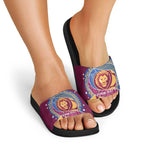 Brisbane Lions Football Custom Slide Sandals Premiers Proud Aboriginal Art - Aussie Hoodie