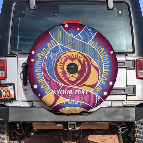 Brisbane Lions Football Custom Spare Tire Cover Premiers Proud Aboriginal Art - Aussie Hoodie
